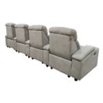 Fabric Home Cinema Sofa: Recliner, 4-Seater, Grey