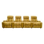 Fabric Home Cinema Sofa: Recliner, 4-Seater, Yellow