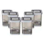 Della 000 Kitchen Storage Container Set, 6pcs, Small, Grey