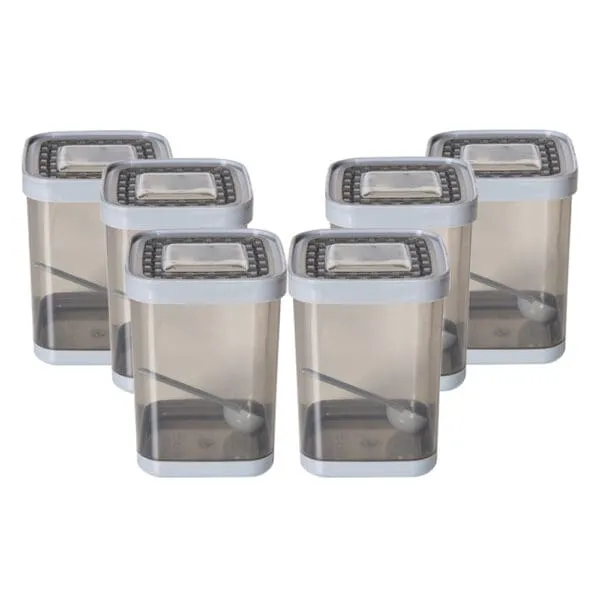Della 000 Kitchen Storage Container Set, 6pcs, Small, Grey