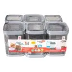Della 000 Kitchen Storage Container Set, 6pcs, Small, Grey