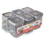 Della 000 Kitchen Storage Container Set, 6pcs, Small, Grey
