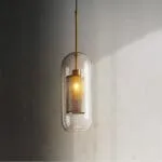 Domus: Glass Ceiling Pendant Lamp: E27, (D12xH30)cm, Transparent