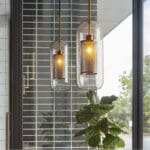 Domus: Glass Ceiling Pendant Lamp: E27, (D12xH30)cm, Transparent