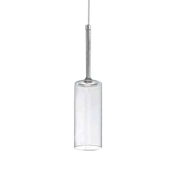 Domus: Glass Ceiling Pendant Lamp: E27 (D8x35)cm, Transparent