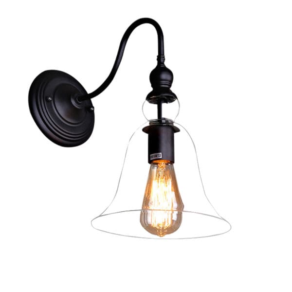 Domus: Glass Wall Lamp: E27, (D21xH35)cm, Gold