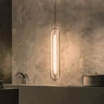 Domus: LED Glass Ceiling Pendant Lamp: E27, L60cm, Gold