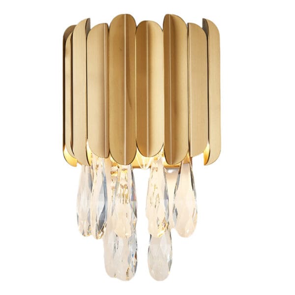 Domus: Crystal/ Steel Ceiling Pendant Lamp: E14; (D23x30)cm, Gold/Black