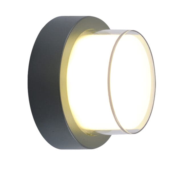 Domus: LED Aluminium Wall Lamp: 2835SMD IP65, 6W; (D8xH11)cm, Black