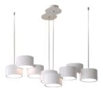 Domus: Aluminium/Metal LED Ceiling Pendant Lamp: AC110-220V, 6 Heads, White