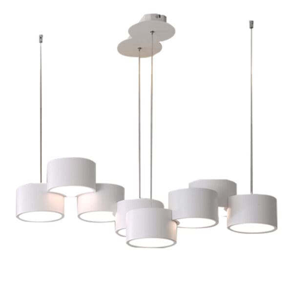 Domus: Aluminium/Metal LED Ceiling Pendant Lamp: AC110-220V, 6 Heads, White
