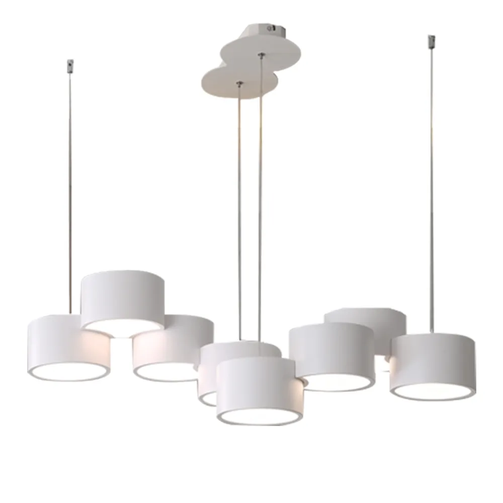 Domus: Aluminium/Metal LED Ceiling Pendant Lamp: AC110-220V, 6 Heads, White