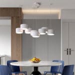Domus: Aluminium/Metal LED Ceiling Pendant Lamp: AC110-220V, 6 Heads, White