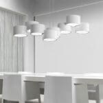 Domus: Aluminium/Metal LED Ceiling Pendant Lamp: AC110-220V, 6 Heads, White