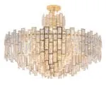 Domus: Crystal Gold Ceiling Pendant Lamp: 17 X E14, Gold