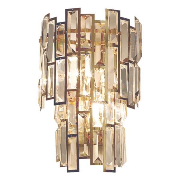 Domus: Crystal Gold Wall Lamp: (46x37x20)cm, E14, Gold