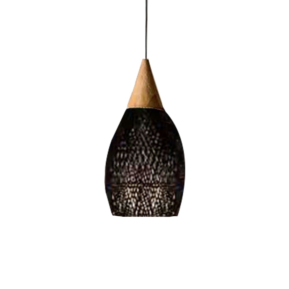 Domus: Rattan/Wicker Ceiling Pendant Lamp: AC85-265V; (35x35x85)cm, 1XE27, Black