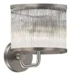 Wall Lamp With Clear Glass Bar Shade; (W22xH24xD26)cm, Antique Silver (E14)