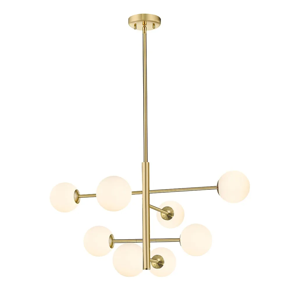 Pendant Lamp With Opal Glass Shade; (φ73.5*H123.4)cm, Brushed Brass (G9)
