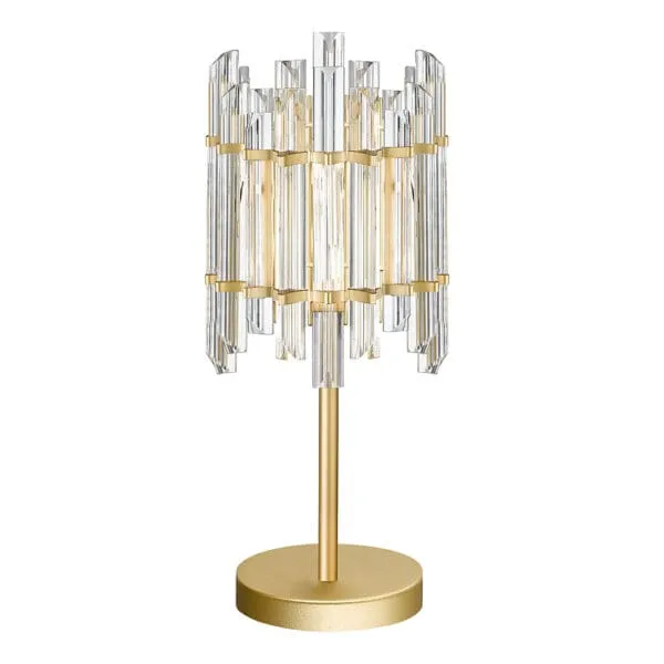Table Lamp With Clear Glass Shade; (φ22.5xH47.4)cm, Gold (G9)