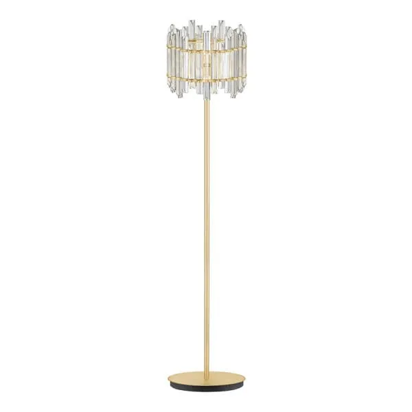 Floor Lamp With Clear Glass Shade; (φ35*H159)cm, Gold (E14)