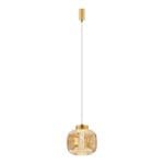 LED Pendant Lamp With Acrylic Tube: Brass With Amber Glass, 9W 3000K; (L19xW21xH150)cm