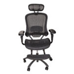 High Back Office Chair With Back And Foot Rest, Mesh; (125x68x77)cm, Black