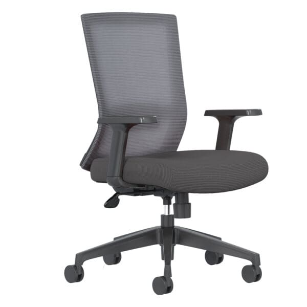 Mid Back Office Chair; (63.5x56.5x96)cm: Fabric/ Mesh, Black