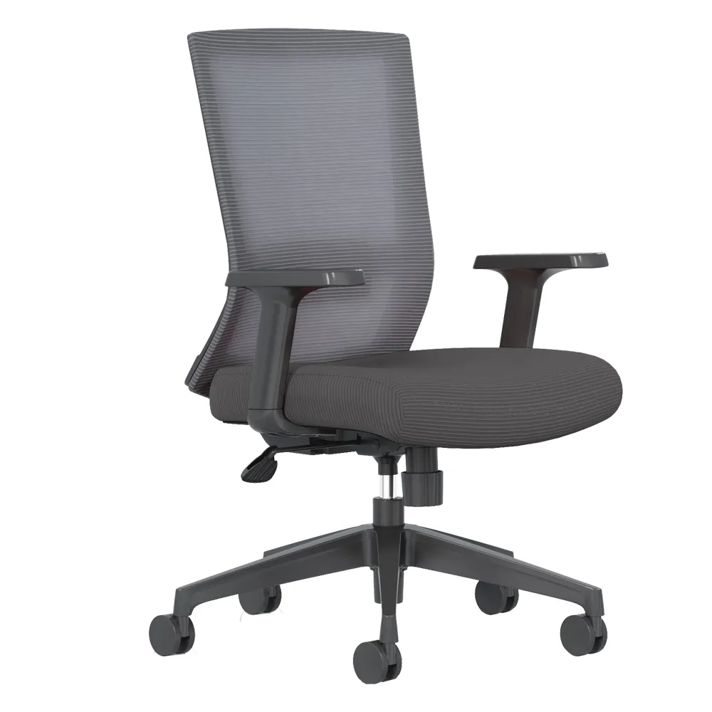 Mid Back Office Chair; (63.5x56.5x96)cm: Fabric/ Mesh, Black