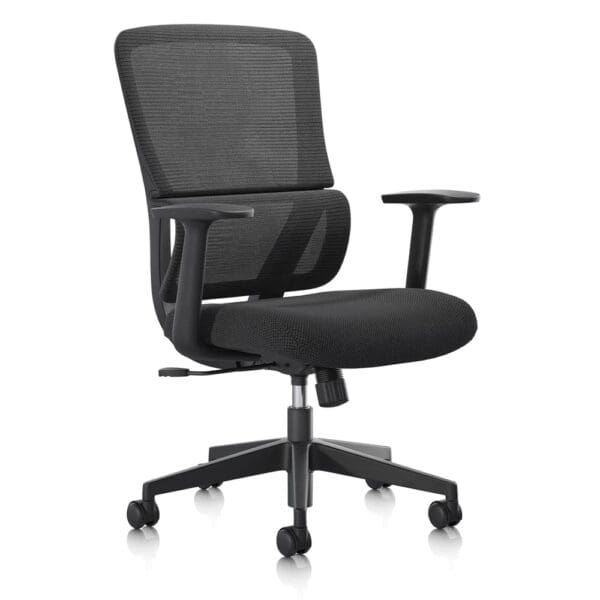Sunon: Mid Back Office Chair; (67.5x64x97)cm: Fabric/ Mesh, Black