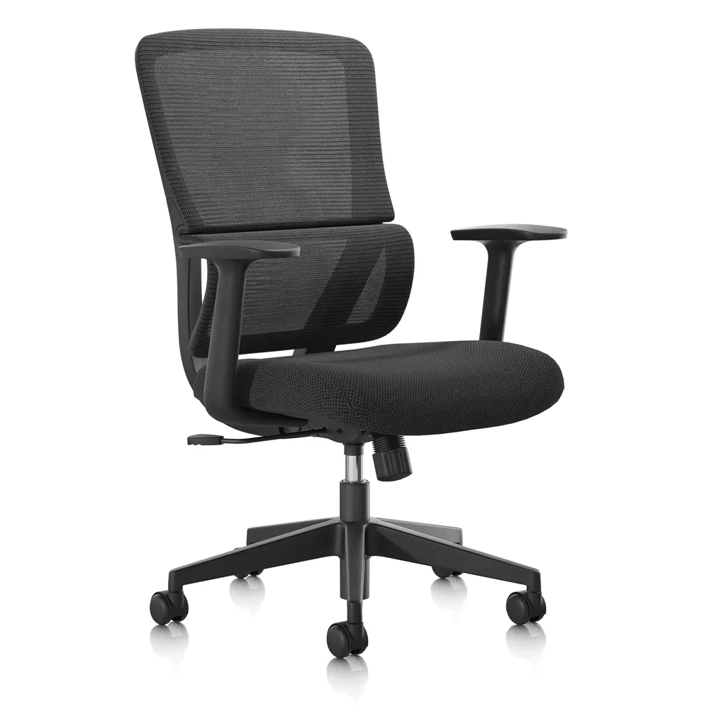 Sunon: Mid Back Office Chair; (67.5x64x97)cm: Fabric/ Mesh, Black