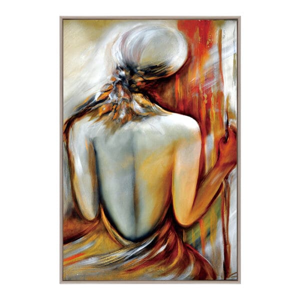 Girl/woman Oil/Printed Painting + Frame; (80x120)cm