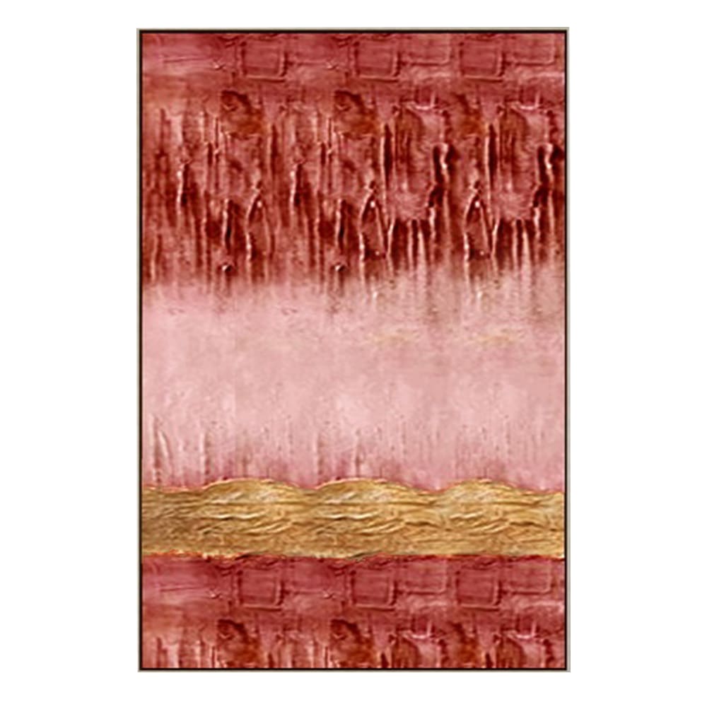 Hand-Made Abstract BrushOil Painting + Frame; (100x100)cm, Maroon