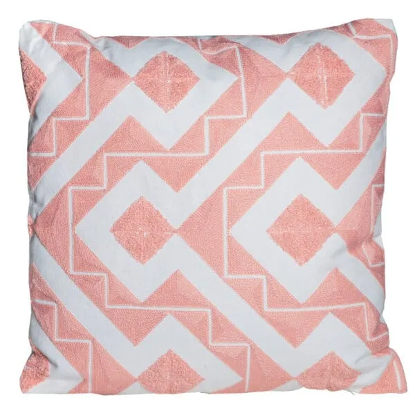 Outdoor Pillow; (45x45)cm, White/Pink