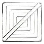 Iron Square Trivet; (20x20x1.5)cm, Chrome