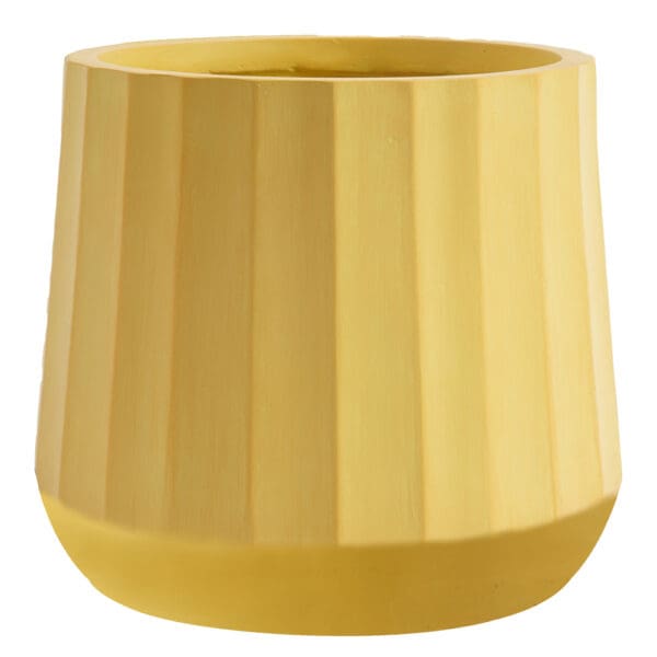 Fibre Clay Pot: Small; (28x28x25)cm, Wash Yellow