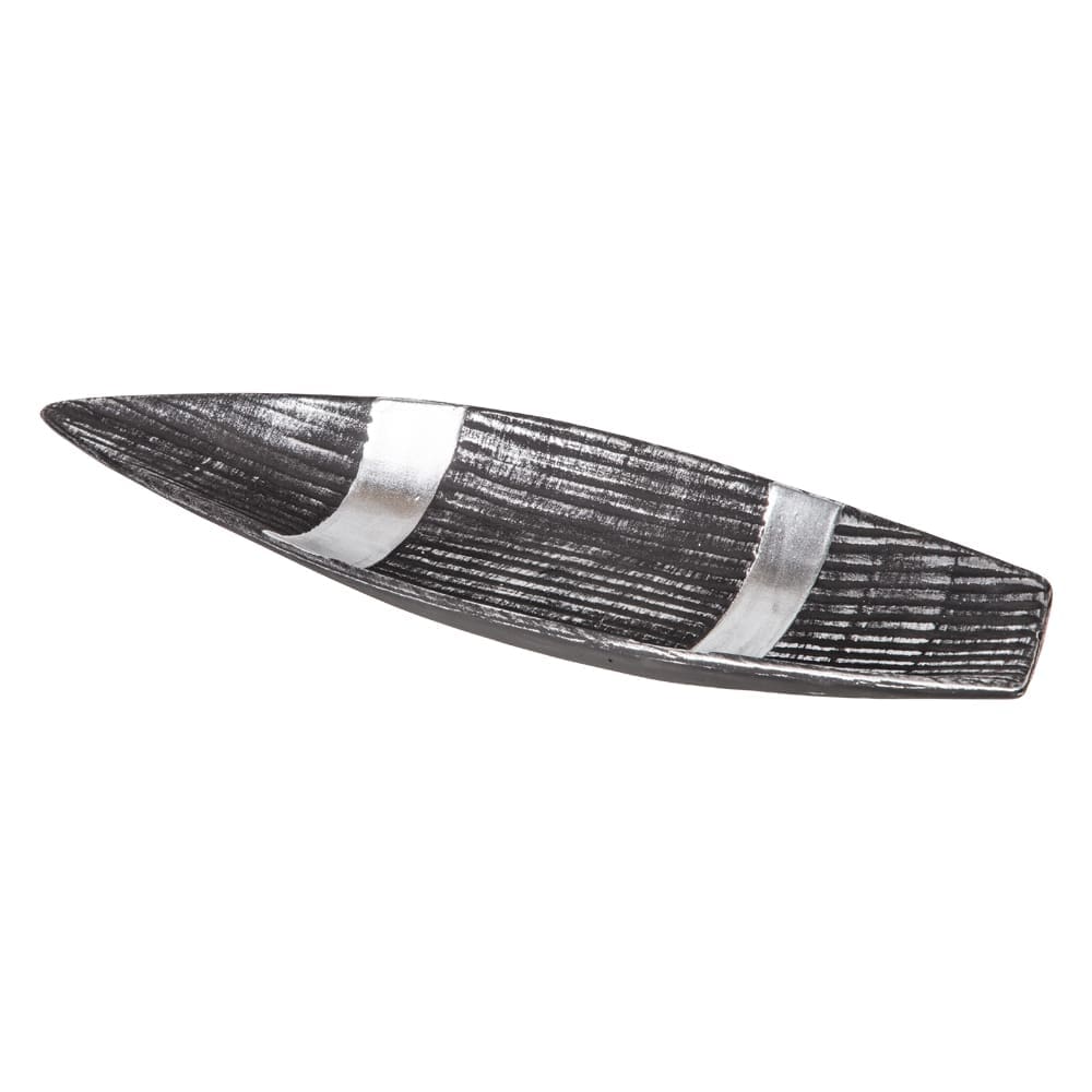 Decorative Ceramic Plate; (46x13.5x4.3)cm, Silver/Black