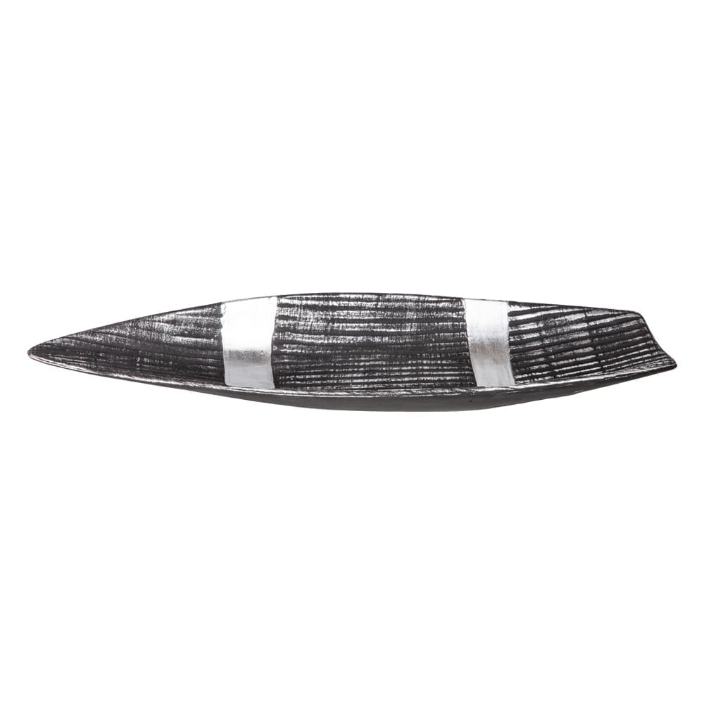 Decorative Ceramic Plate; (46x13.5x4.3)cm, Silver/Black