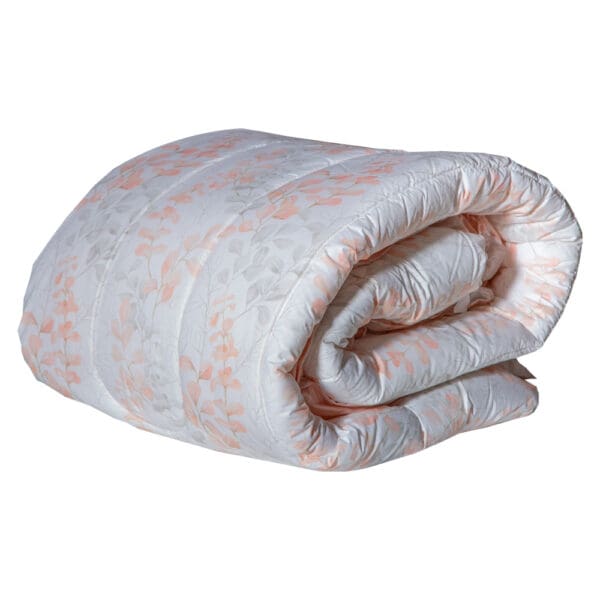 Queen Comforter Set, Digital Floral Patterned ; (160x220)cm 3 pcs, White/Orange