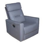 PU Swivel/ Rocking Recliner Chair; 1-Seater, Grey - Image 2