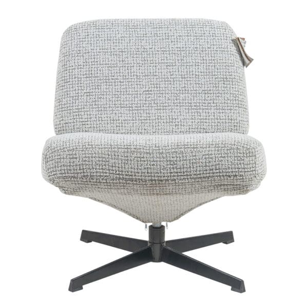 Fabric Swivel Relax Chair With Back Rest; (80x62x70)cm, White/Grey