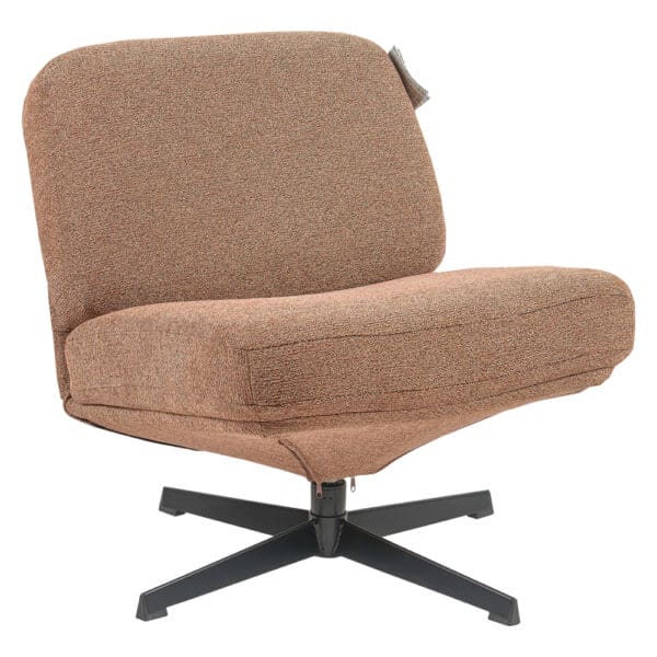 Fabric Swivel Relax Chair With Back Rest; (80x62x70)cm, Pastel Brown