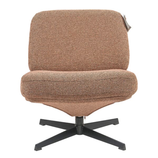 Fabric Swivel Relax Chair With Back Rest; (80x62x70)cm, Pastel Brown