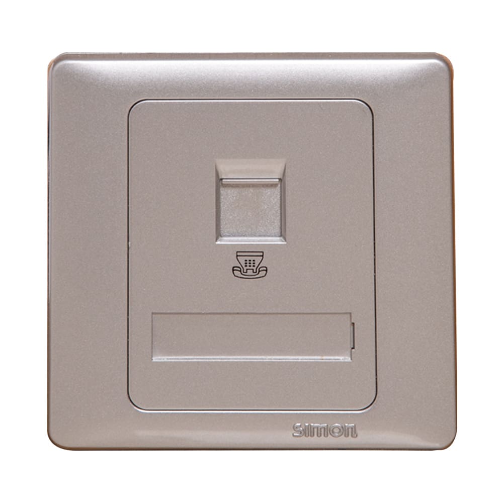 Simon Telephone Socket, Silver