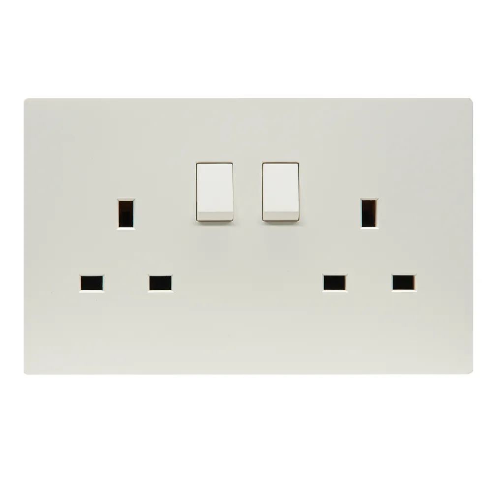 Domus: Twin 13A Switched Socket; 250V, White