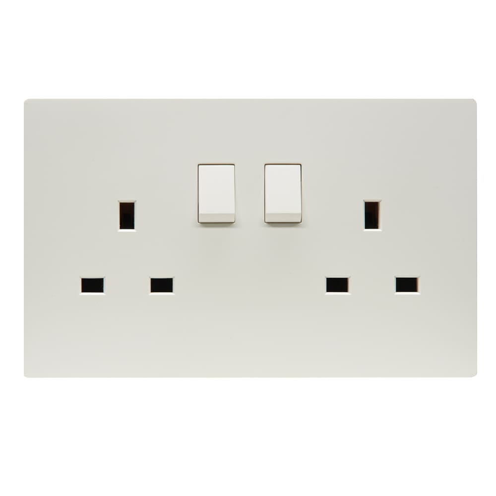 Domus: Twin 13A Switched Socket; 250V, White 1 Domus: Twin 13A Switched Socket; 250V, White