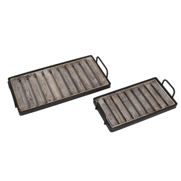 Serving Tray Set-2pcs, Brown