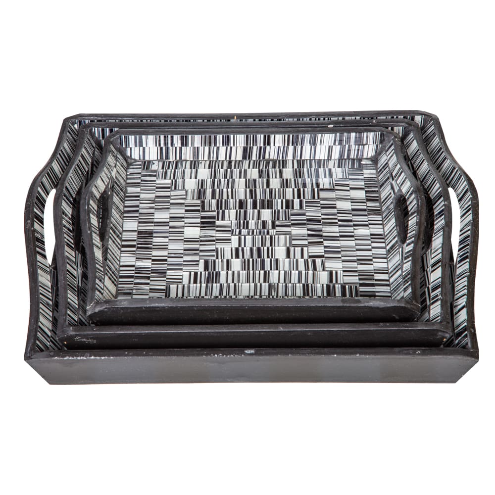 Big Serving Tray Set; 3pcs, Grey