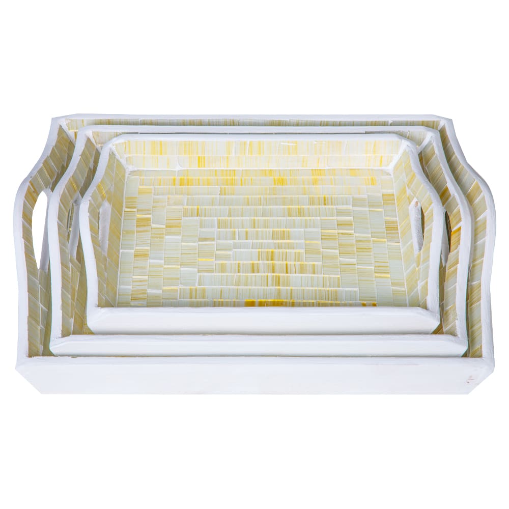 Big Serving Tray Set; 3pcs, White