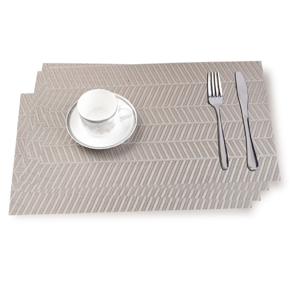 PVC Table Mat Set: 4pc, (45x30)cm, Gold